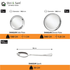 Stainless Steel 21 PCS Dinner Set (1 Person) Shagun