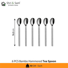 Stainless Steel 24 PCS Cutlery Set Bamboo Hammered