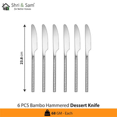 Stainless Steel 24 PCS Cutlery Set Bamboo Hammered