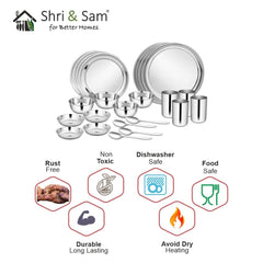 Stainless Steel 24 PCS Dinner Set (4 People) Shagun
