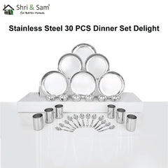 Stainless Steel 30 PCS Dinner set (6 People) Delight