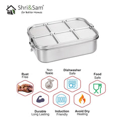 Stainless Steel 304 Lunch Box with Air Tight Lid