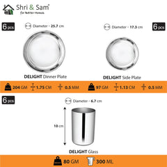 Stainless Steel 36 PCS Dinner set (6 People) Delight