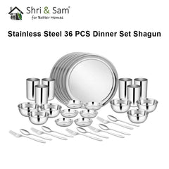 Stainless Steel 36 PCS Dinner Set (6 People) Shagun