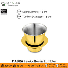 Stainless Steel 4 PCS Double Wall Coffee Dabra In Tumbler with Gold PVD Coating Congo