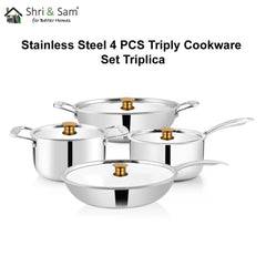 Stainless Steel 4 PCS Triply Cookware Set Triplica