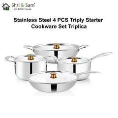 Stainless Steel 4 PCS Triply STARTER Cookware Set Triplica