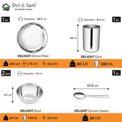 Stainless Steel 5 PCS Thali Set Delight