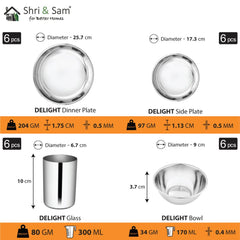 Stainless Steel 50 PCS Dinner set (6 People) Delight