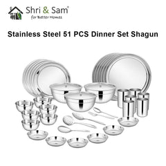 Stainless Steel 51 PCS Dinner Set (6 People) Shagun
