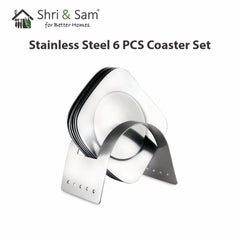 Stainless Steel 6 PCS Coaster Set