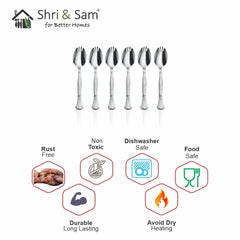 Stainless Steel 6 PCS Cutlery Spork 2 IN 1