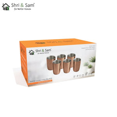 Stainless Steel 6 PCS Double Wall Glass with Rose Gold PVD Coating Nikki