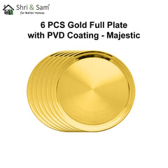 Stainless Steel 6 PCS Full Plate with Gold PVD Coating Majestic