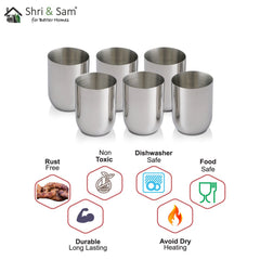 Stainless Steel 6 PCS Glass Majestic