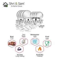 Stainless Steel 65 PCS Dinner Set (4 People) Shagun