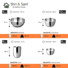 Stainless Steel 72 PCS Dinner Set (6 People) Majestic