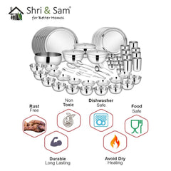 Stainless Steel 98 PCS Dinner set (8 People) Shagun