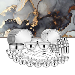 Stainless Steel 98 PCS Dinner set (8 People) Shagun