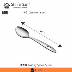 Stainless Steel Basting Spoon Server Pearl