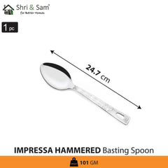 Stainless Steel Basting Spoon Solid Impressa Hammered