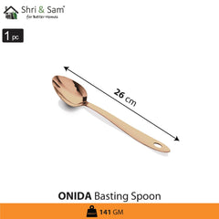 Stainless Steel Basting Spoon Solid with Rose Gold PVD Coating Onida