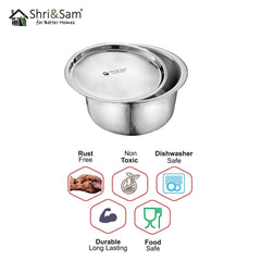 Stainless Steel Bharat Hammered Triply Tope with Lid