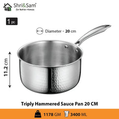 Stainless Steel Bharat Triply Hammered Sauce Pan