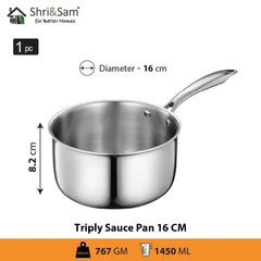 Stainless Steel Bharat Triply Sauce Pan