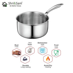 Stainless Steel Bharat Triply Sauce Pan