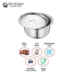 Stainless Steel Bharat Triply Tope with Lid