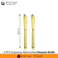 Stainless Steel Cutlery Impressa Hammered with Gold PVD Coating
