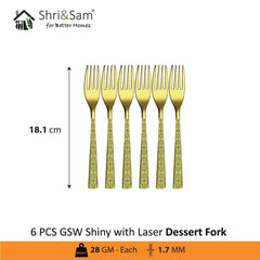 Stainless Steel Cutlery with Gold PVD and Laser GSW Shiny