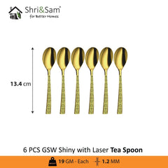 Stainless Steel Cutlery with Gold PVD and Laser GSW Shiny