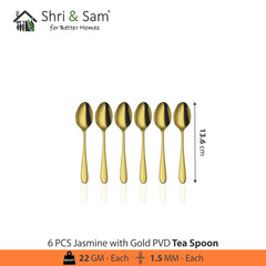 Stainless Steel Cutlery with Gold PVD Coating Jasmine