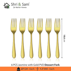 Stainless Steel Cutlery with Gold PVD Coating Jasmine