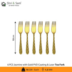 Stainless Steel Cutlery with Gold PVD Coating & Laser 2 Jasmine