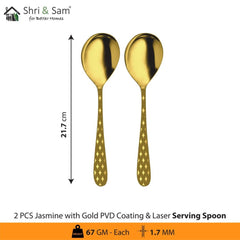 Stainless Steel Cutlery with Gold PVD Coating & Laser 2 Jasmine