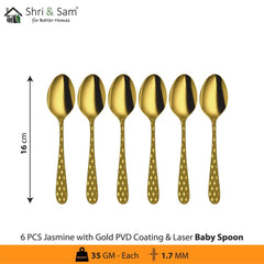 Stainless Steel Cutlery with Gold PVD Coating & Laser 2 Jasmine