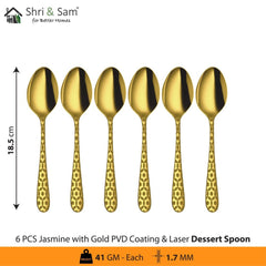 Stainless Steel Cutlery with Gold PVD Coating & Laser 3 Jasmine