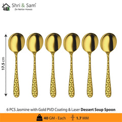 Stainless Steel Cutlery with Gold PVD Coating & Laser 3 Jasmine