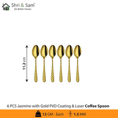 Stainless Steel Cutlery with Gold PVD Coating & Laser 3 Jasmine