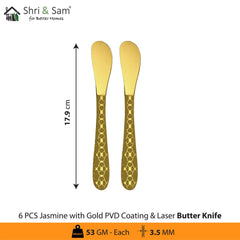 Stainless Steel Cutlery with Gold PVD Coating & Laser 5 Jasmine