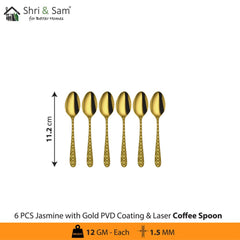 Stainless Steel Cutlery with Gold PVD Coating & Laser 5 Jasmine