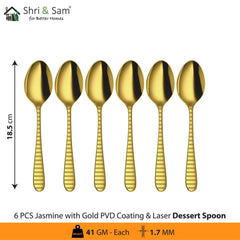 Stainless Steel Cutlery with Gold PVD Coating & Laser 7 Jasmine