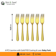 Stainless Steel Cutlery with Gold PVD Coating & Laser 7 Jasmine