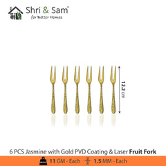 Stainless Steel Cutlery with Gold PVD Coating & Laser Jasmine