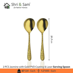 Stainless Steel Cutlery with Gold PVD Coating & Laser Jasmine