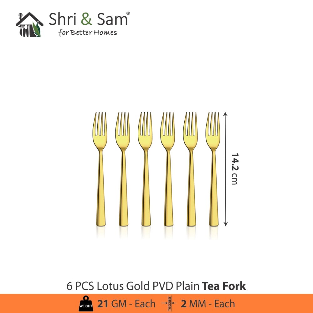 Stainless Steel Cutlery with Gold PVD Coating Lotus Plain
