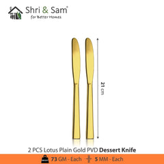 Stainless Steel Cutlery with Gold PVD Coating Lotus Plain